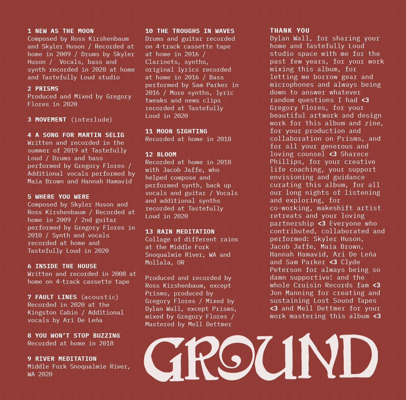 LEVONEH "Ground" cassette tape