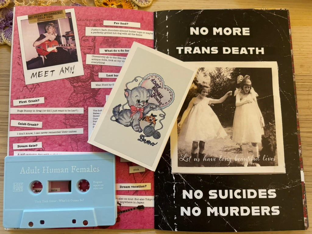 ADULT HUMAN FEMALES "Demo" cassingle cassette tape & zine